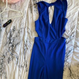 Long blue jumpsuit
